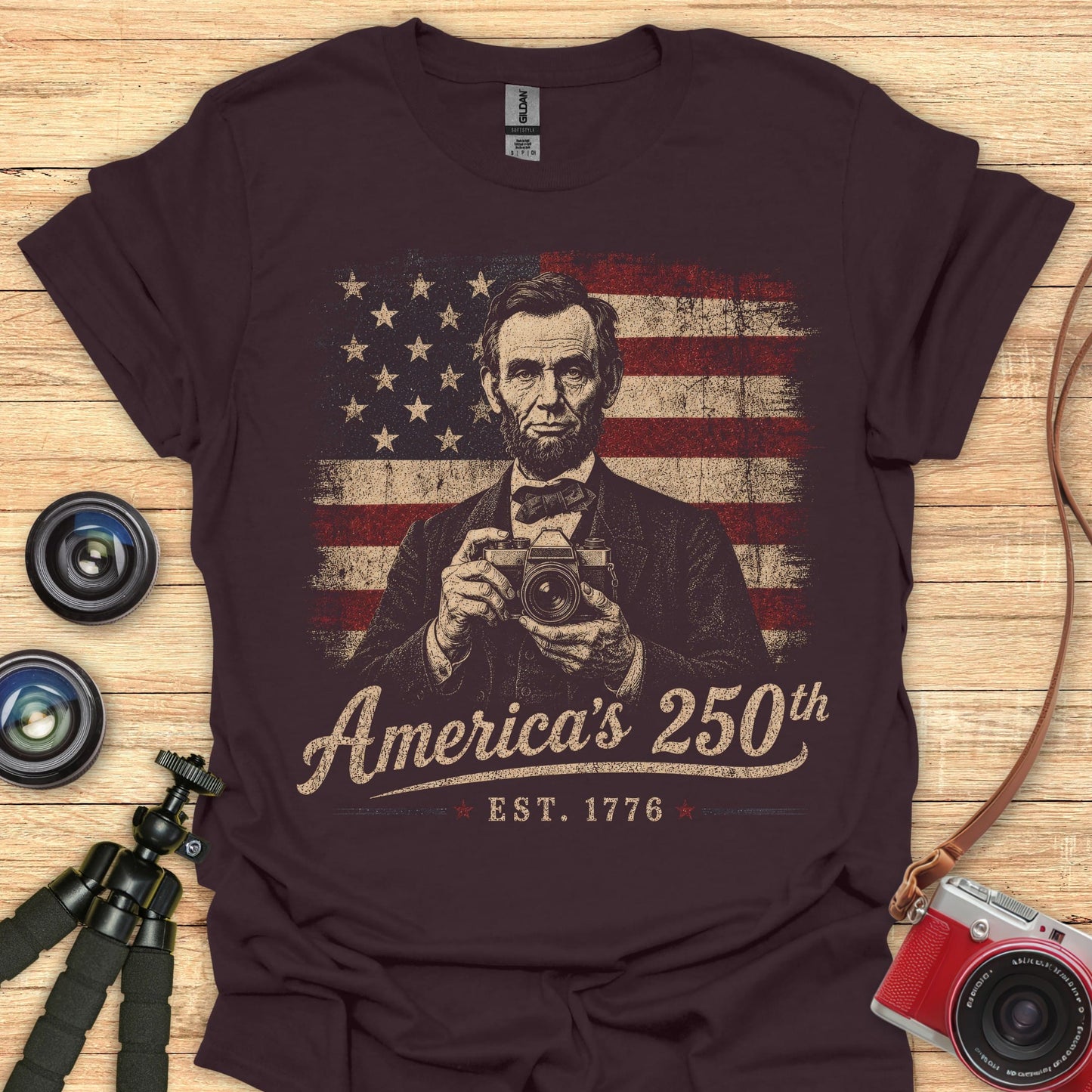 Lincoln Portrait Shot 250th T-Shirt