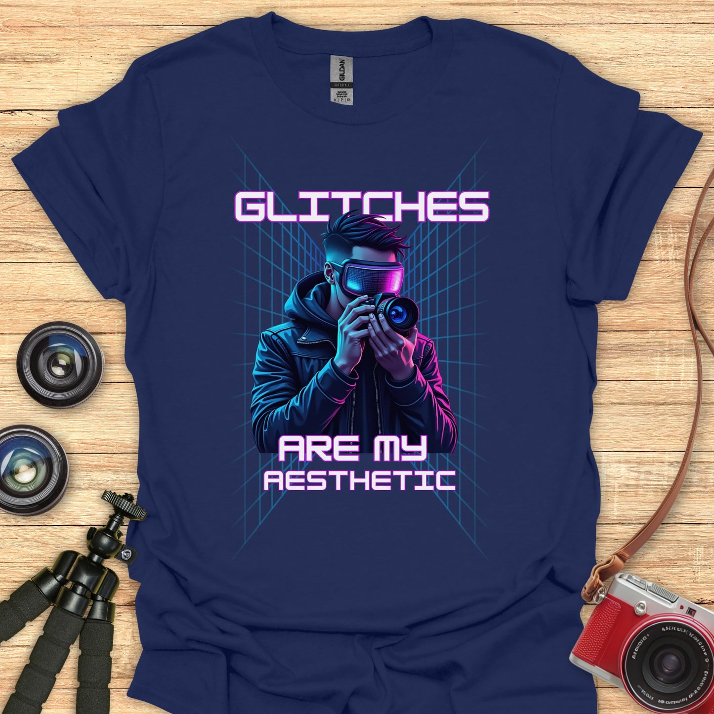 Glitchy Grid Shooter T-Shirt