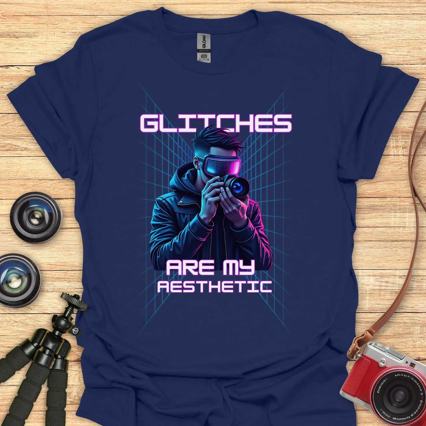 Glitchy Grid Shooter T-Shirt