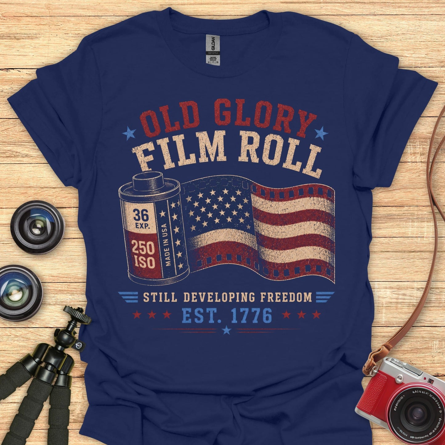 Old Glory Film Roll T-Shirt