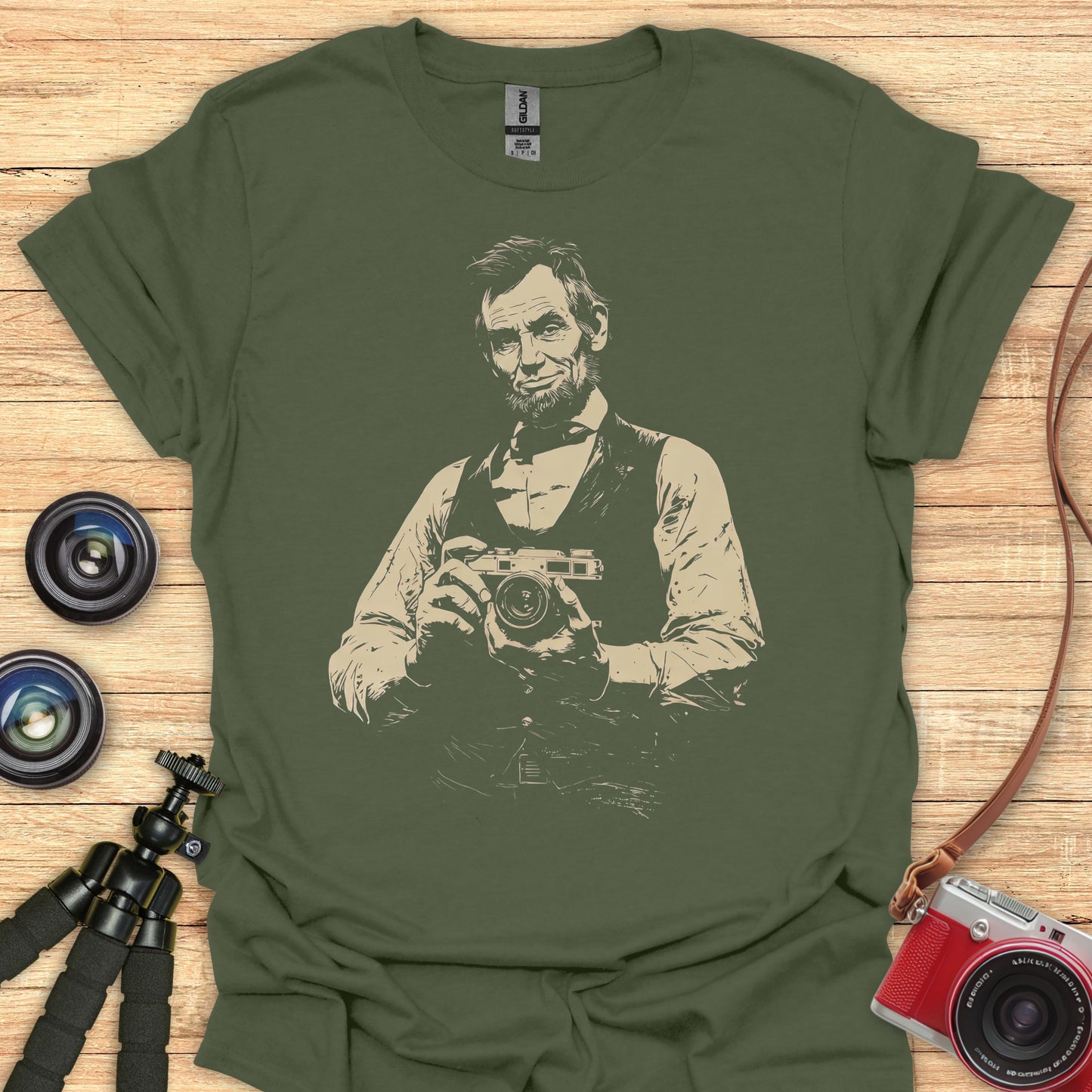 Lincoln With Camera T-Shirt