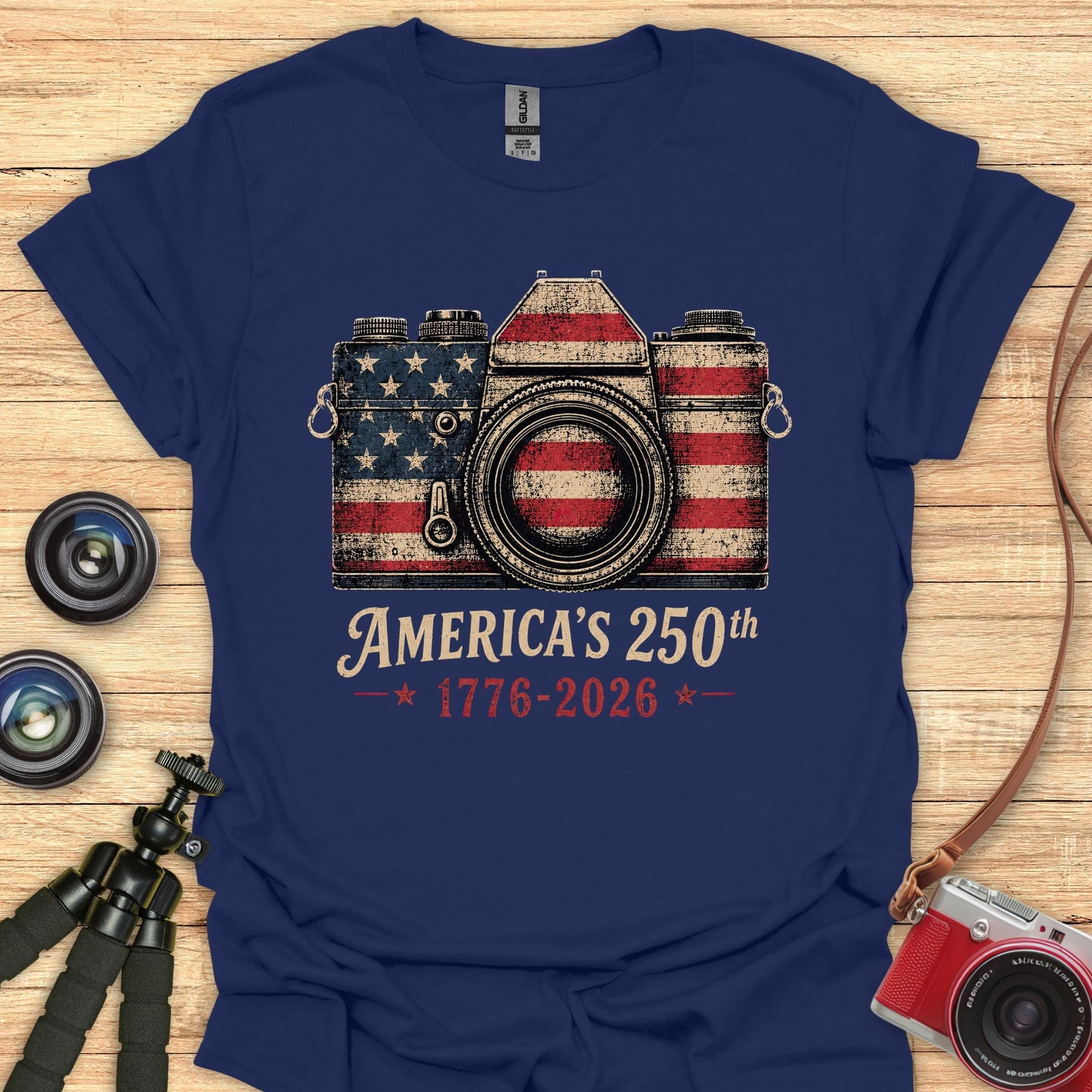 USA Vintage Camera 250th T-Shirt