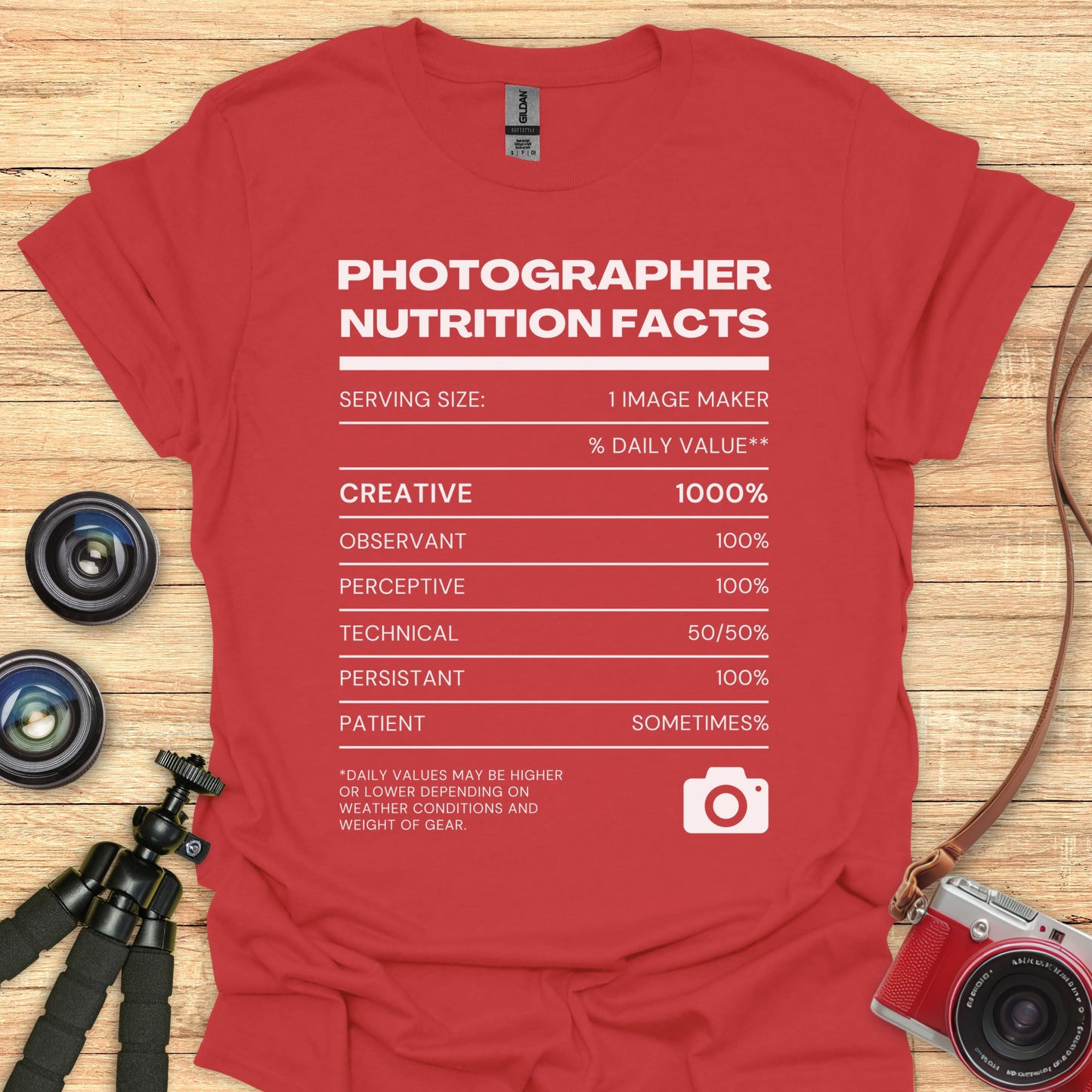 Photographer Nutrition Facts T-Shirt