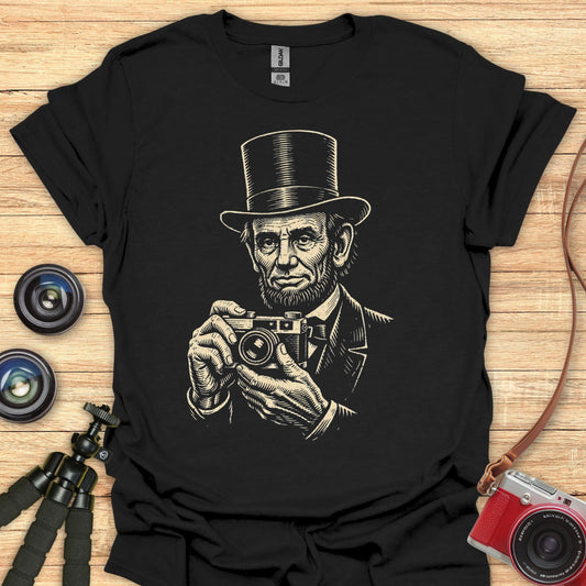 Abe Lincoln With Retro Camera T-Shirt