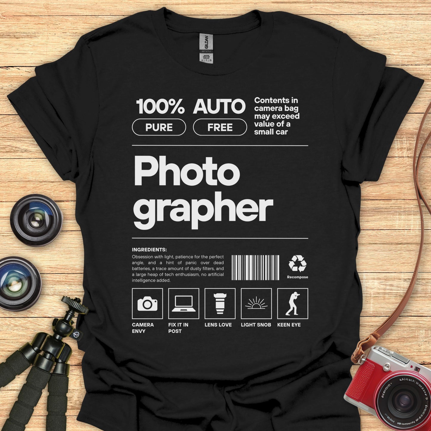 Photographer's Product Label T-Shirt