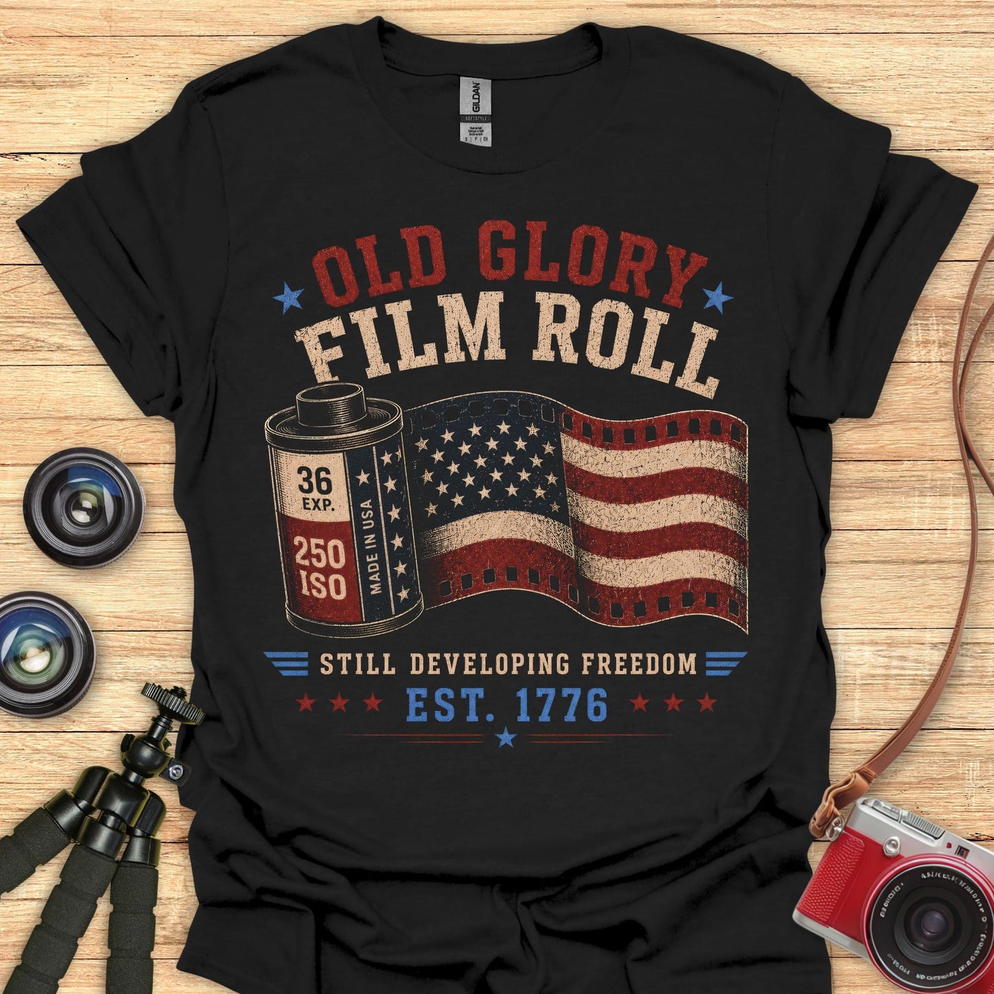 Old Glory Film Roll T-Shirt