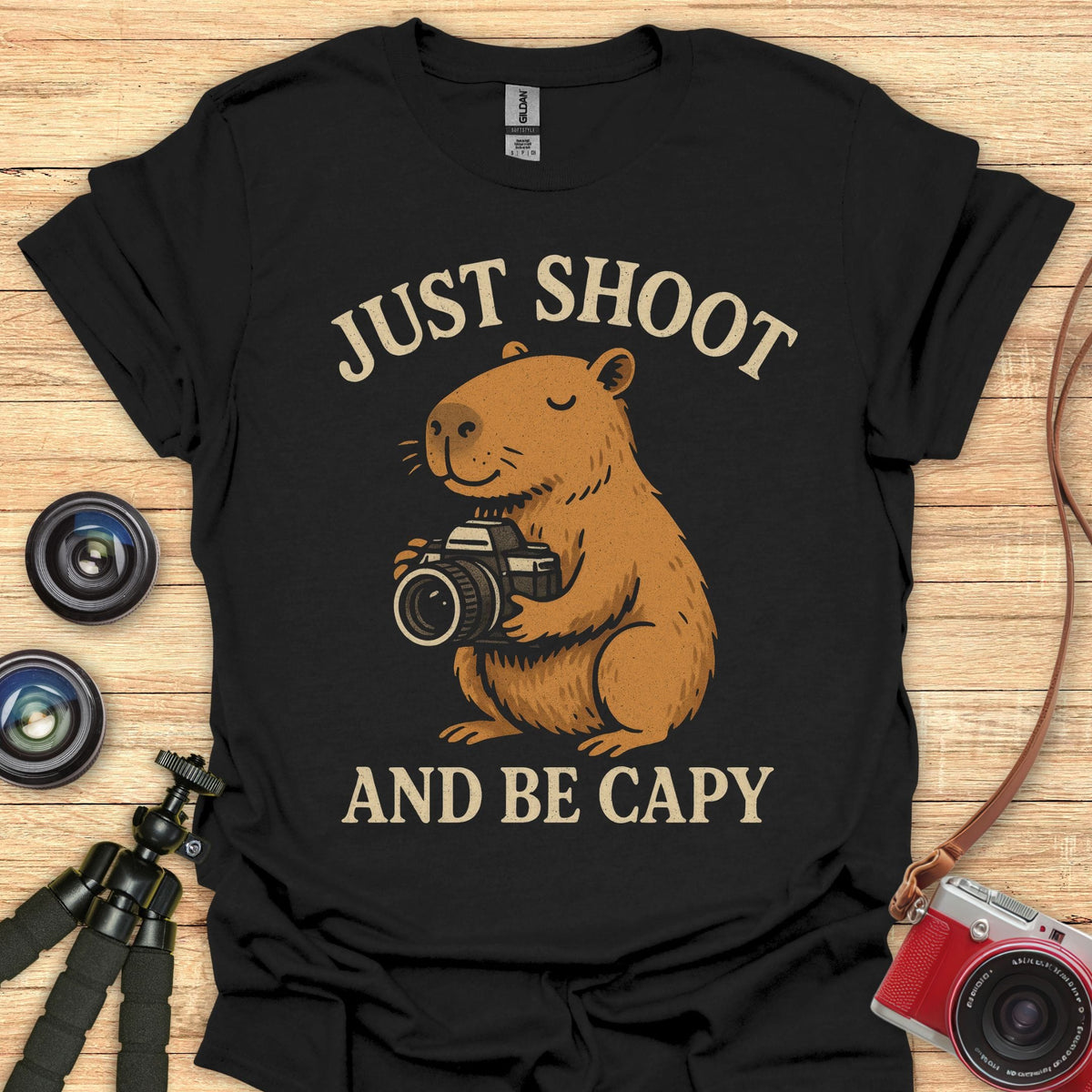 Happy Capybara Photographer T-Shirt