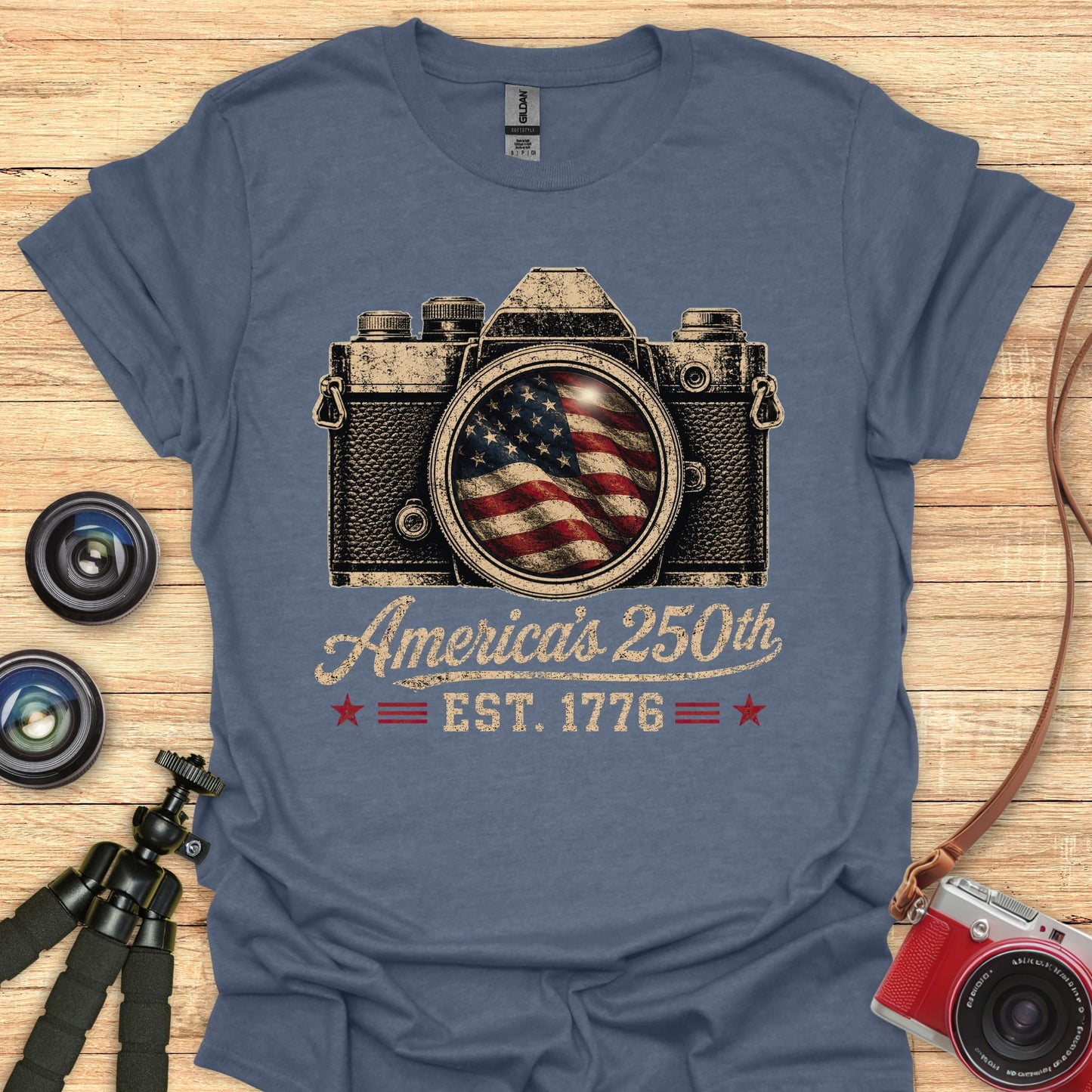 Camera Flag USA 250 T-Shirt