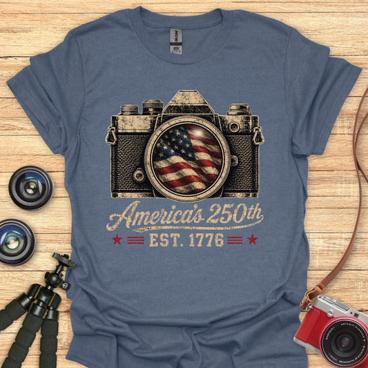 Camera Flag USA 250 T-Shirt