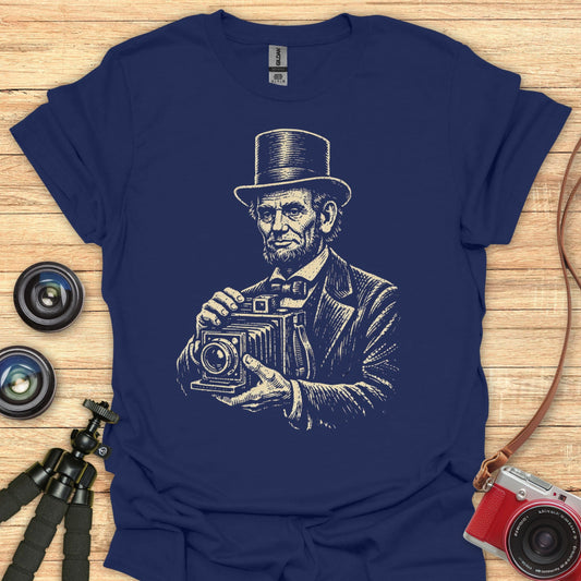 Lincoln With Antique Camera T-Shirt