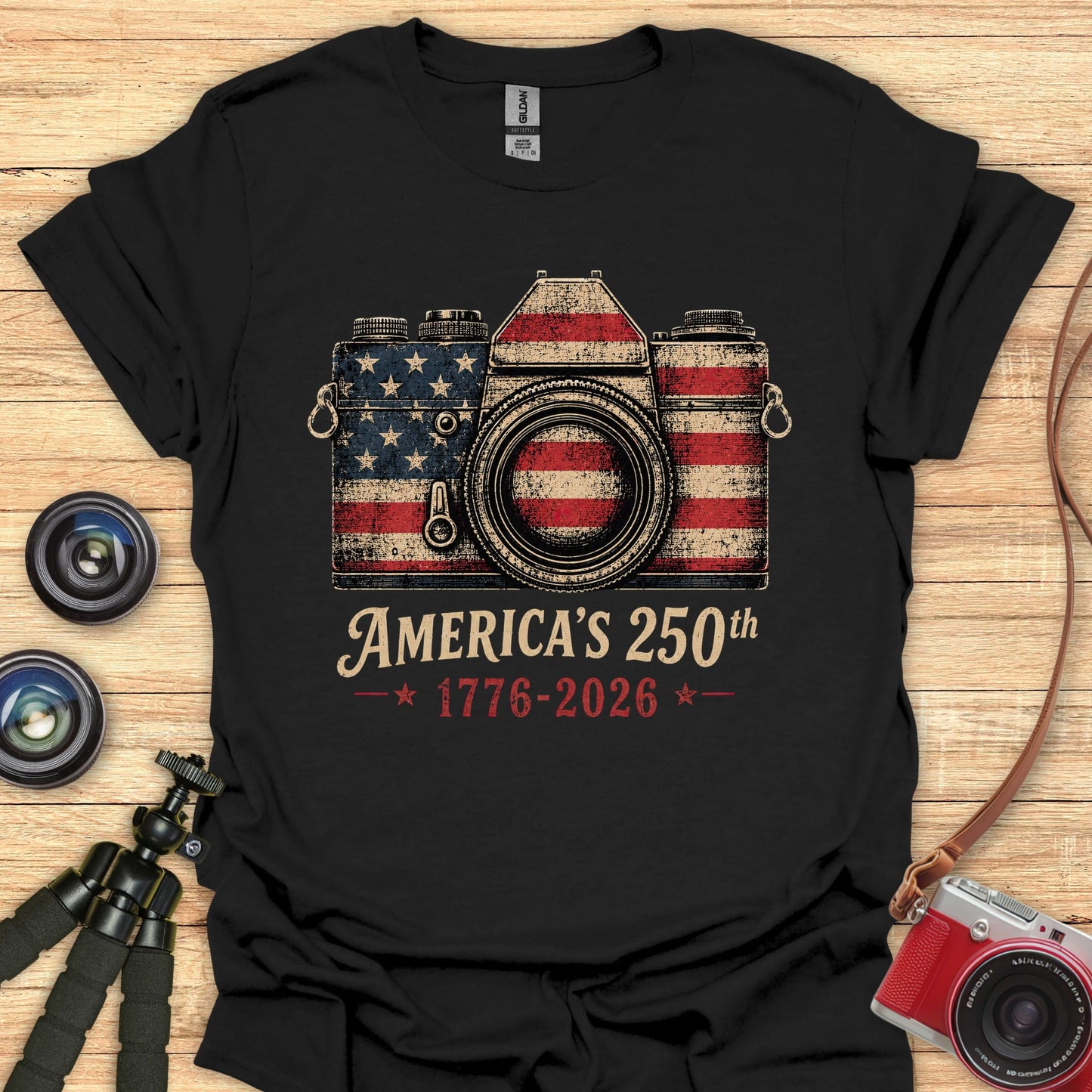 USA Vintage Camera 250th T-Shirt