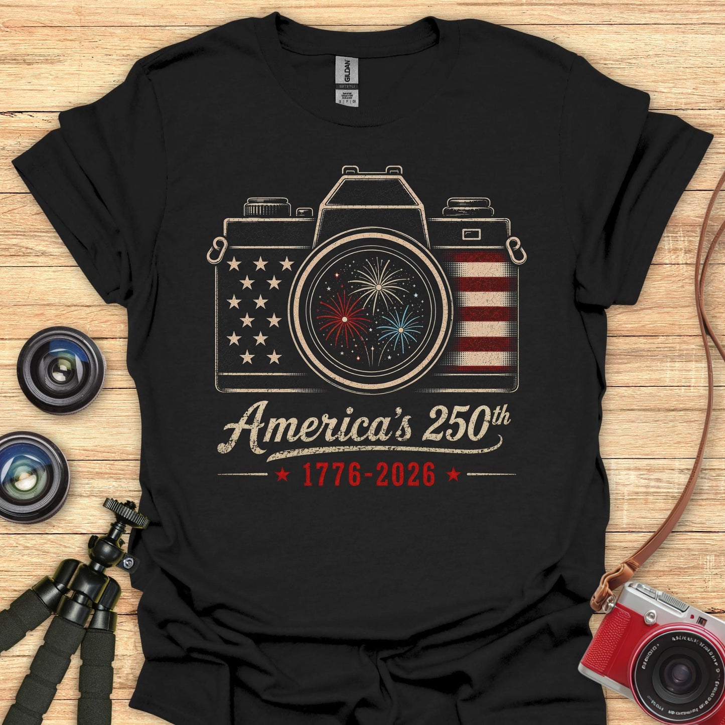 Camera Fireworks USA 250 T-Shirt