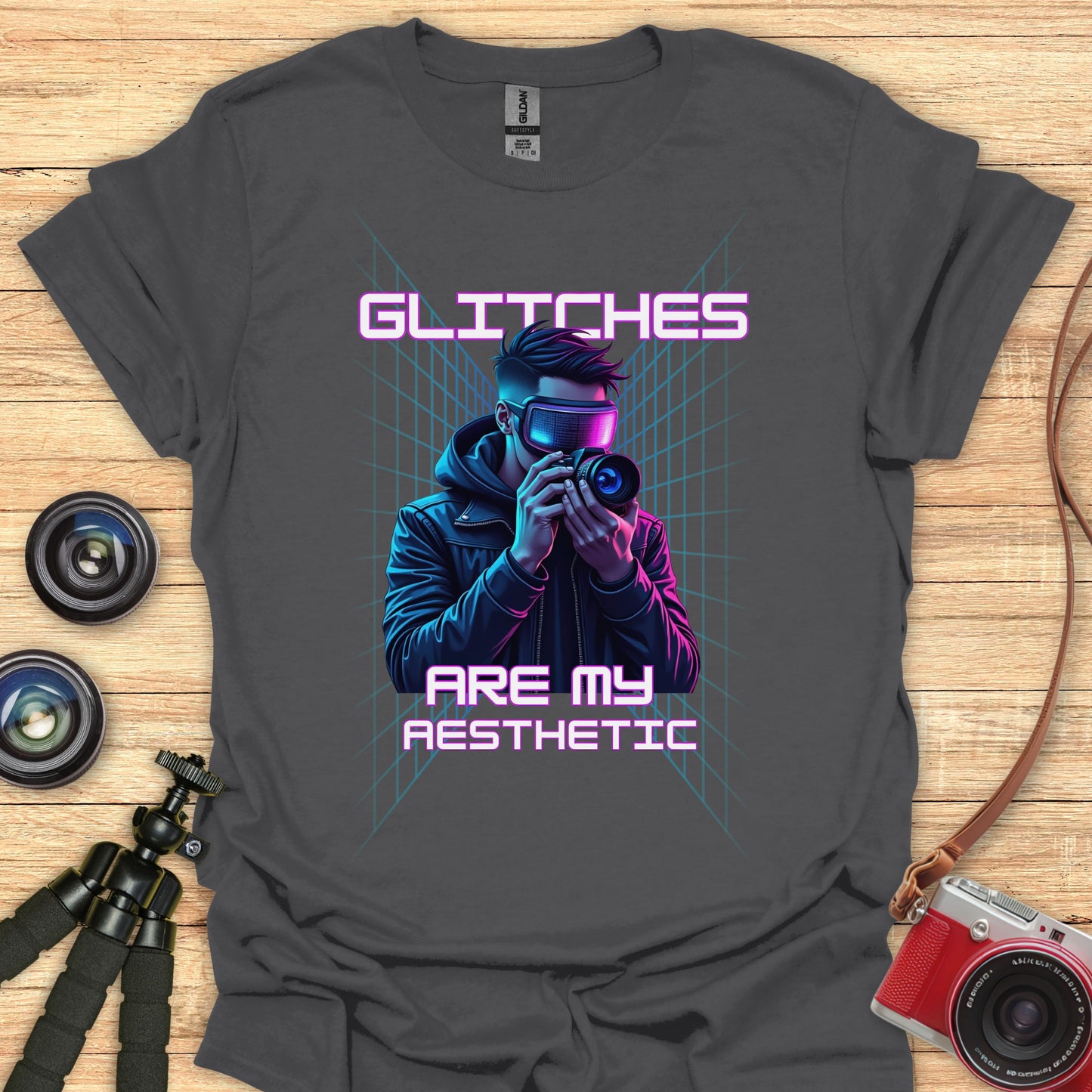Glitchy Grid Shooter T-Shirt
