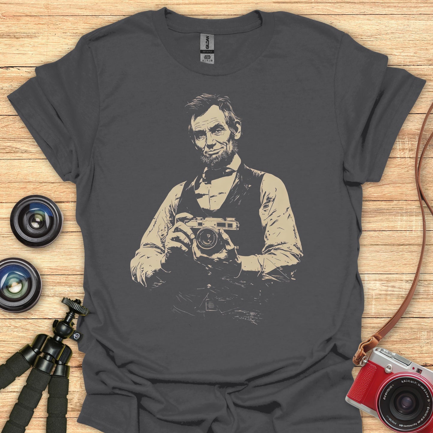 Lincoln With Camera T-Shirt