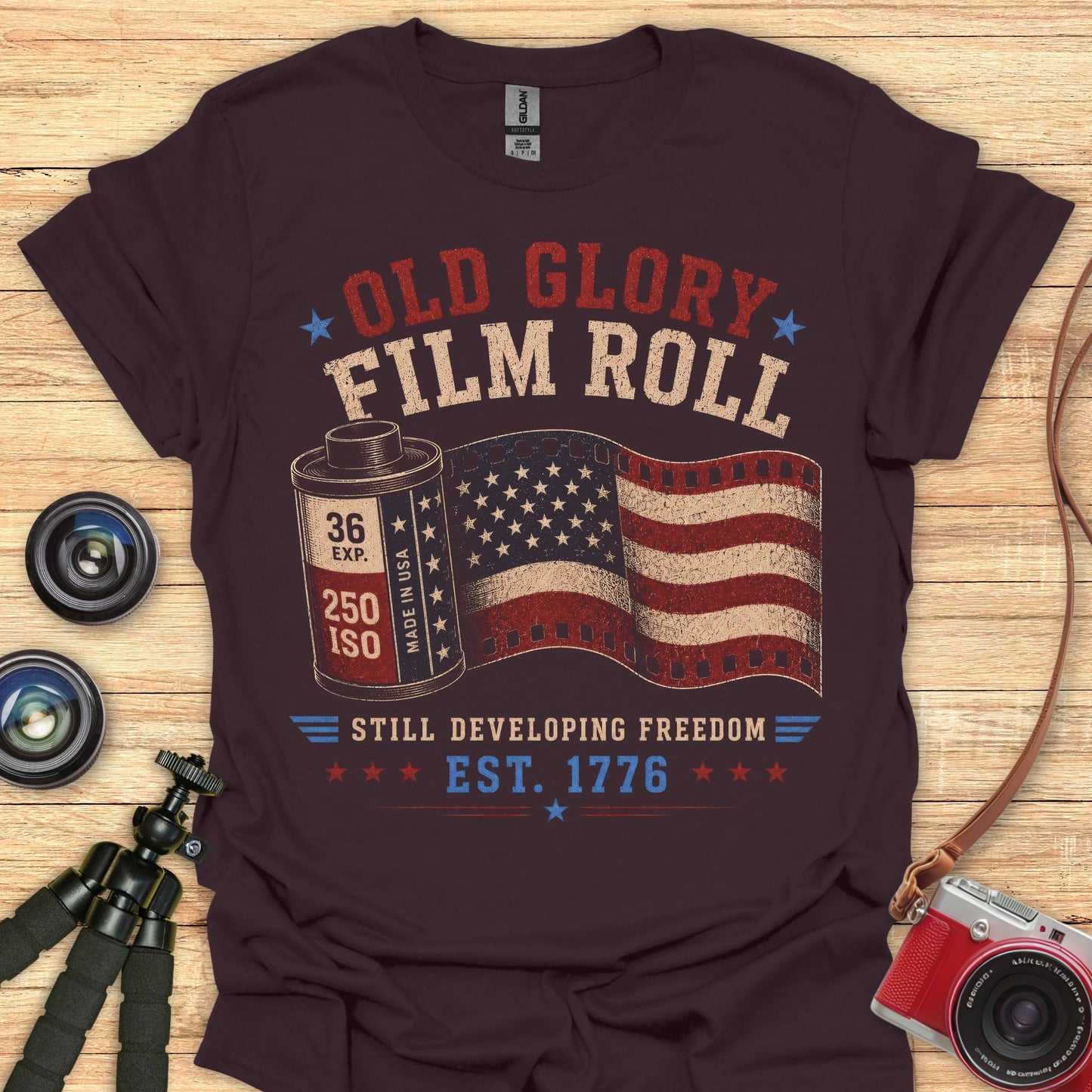 Old Glory Film Roll T-Shirt