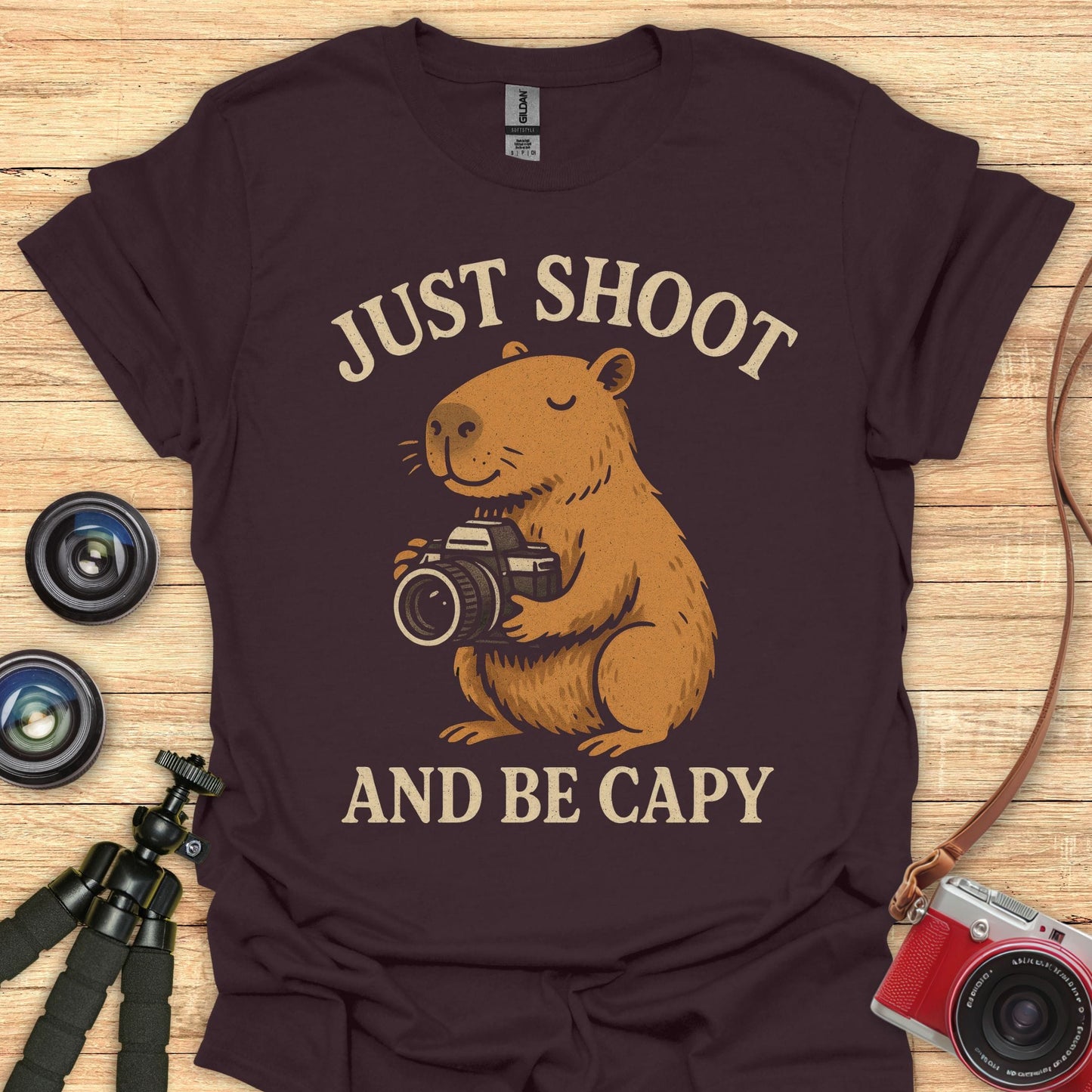 Happy Capybara Photographer T-Shirt