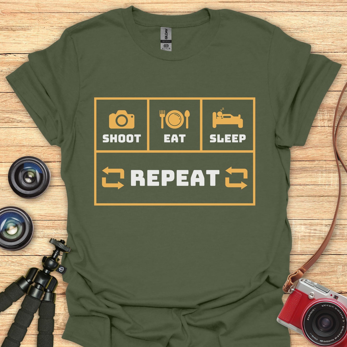 Shoot. Eat. Sleep. Repeat. T-Shirt