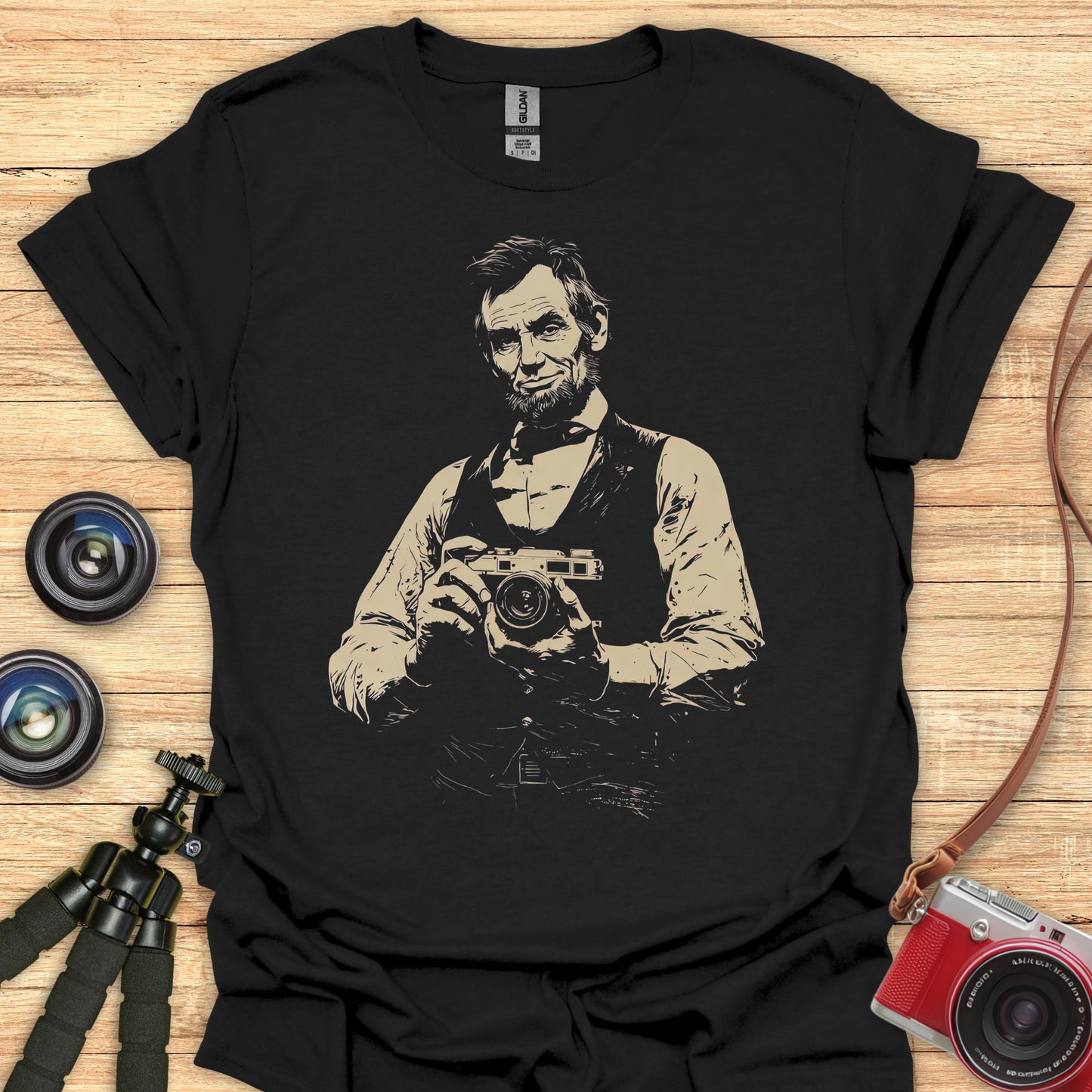 Lincoln With Camera T-Shirt