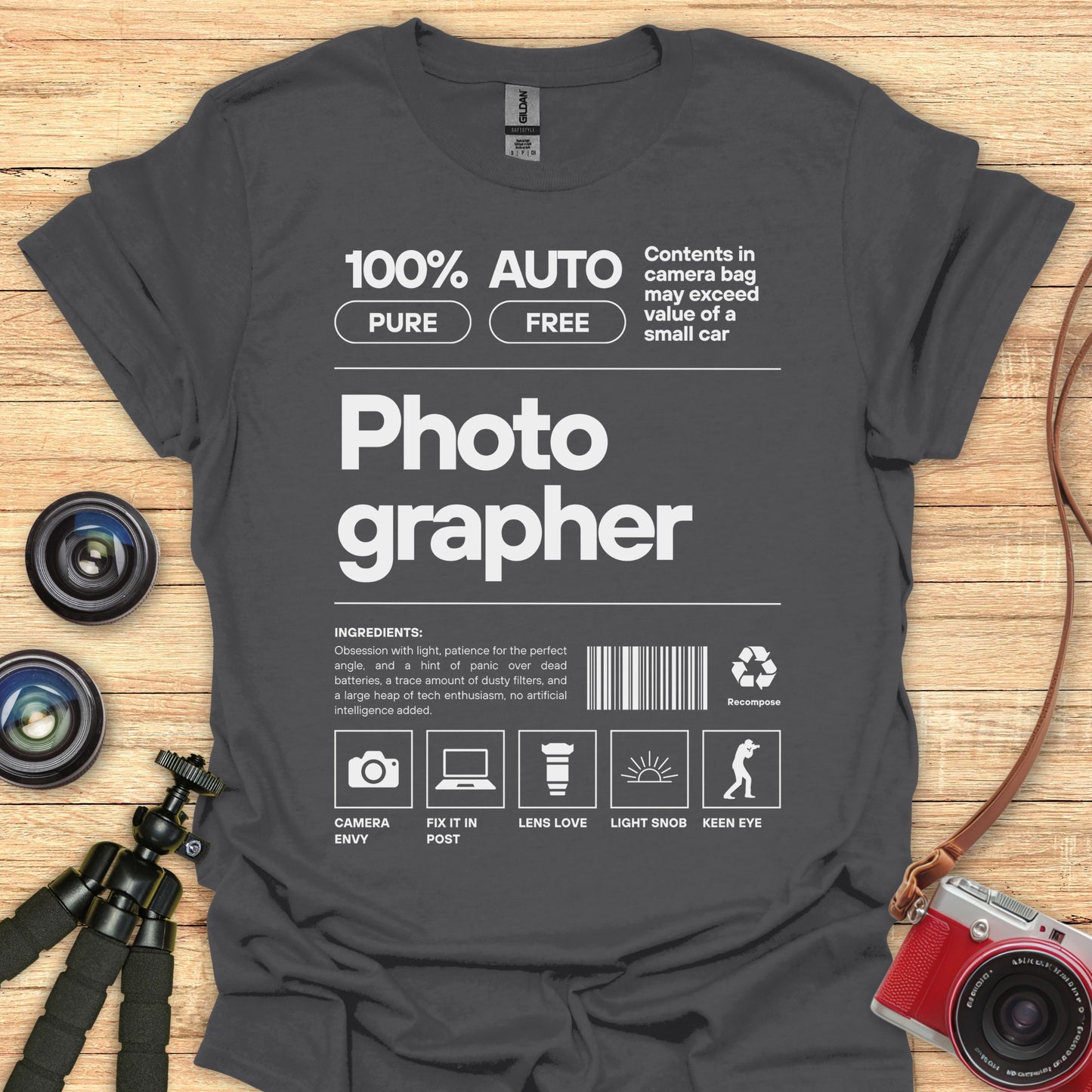 Photographer's Product Label T-Shirt