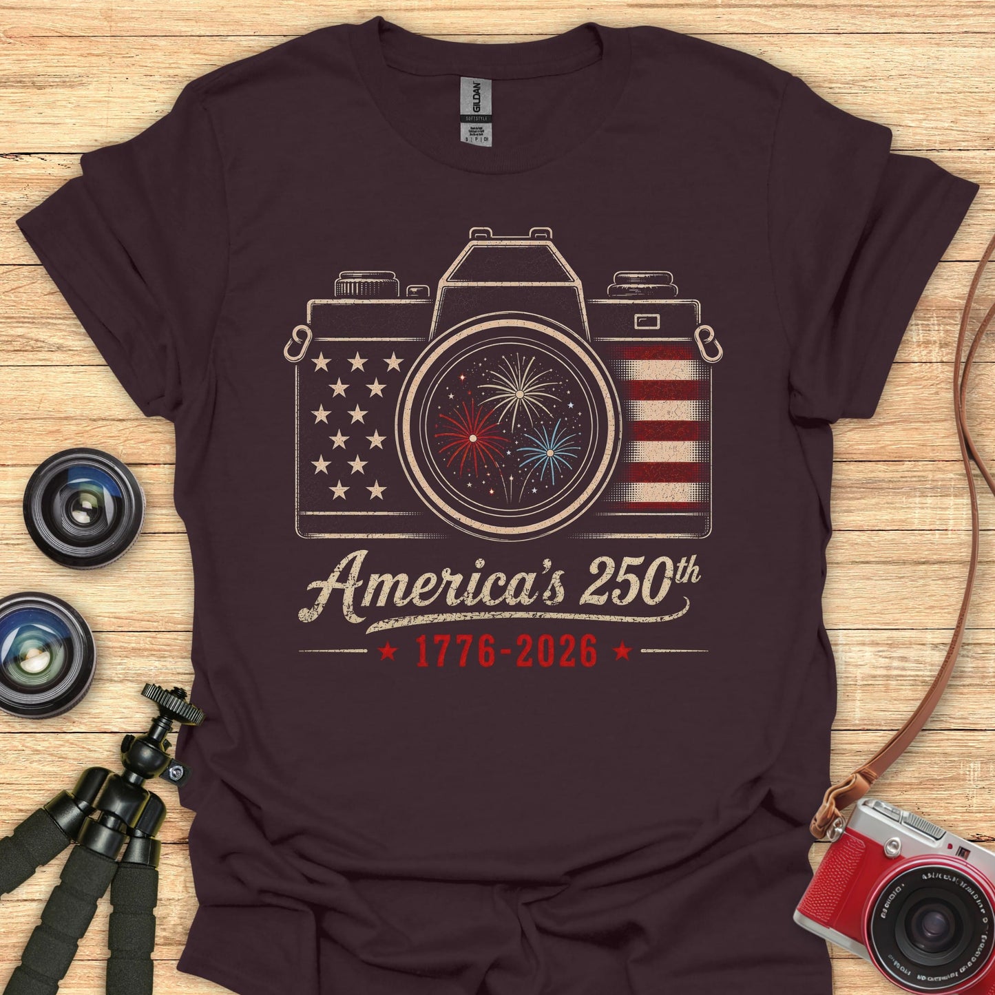 Camera Fireworks USA 250 T-Shirt