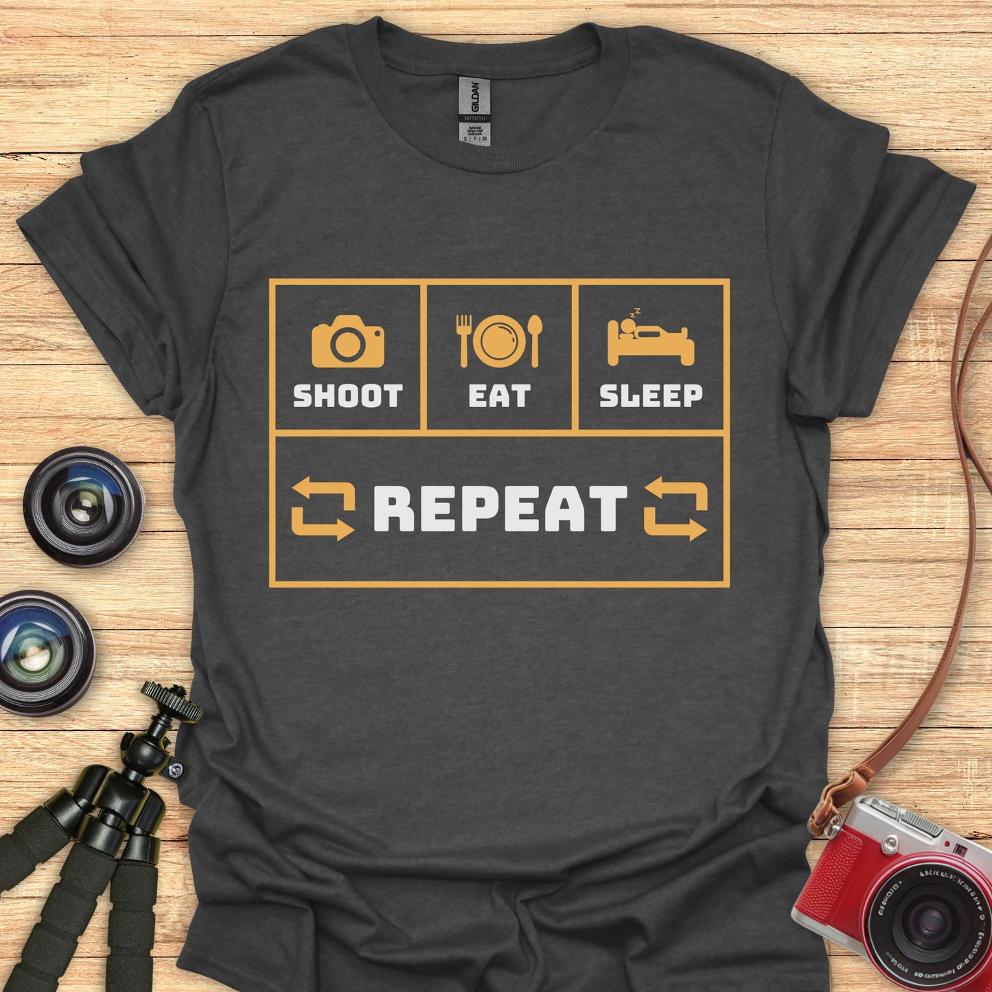Shoot. Eat. Sleep. Repeat. T-Shirt