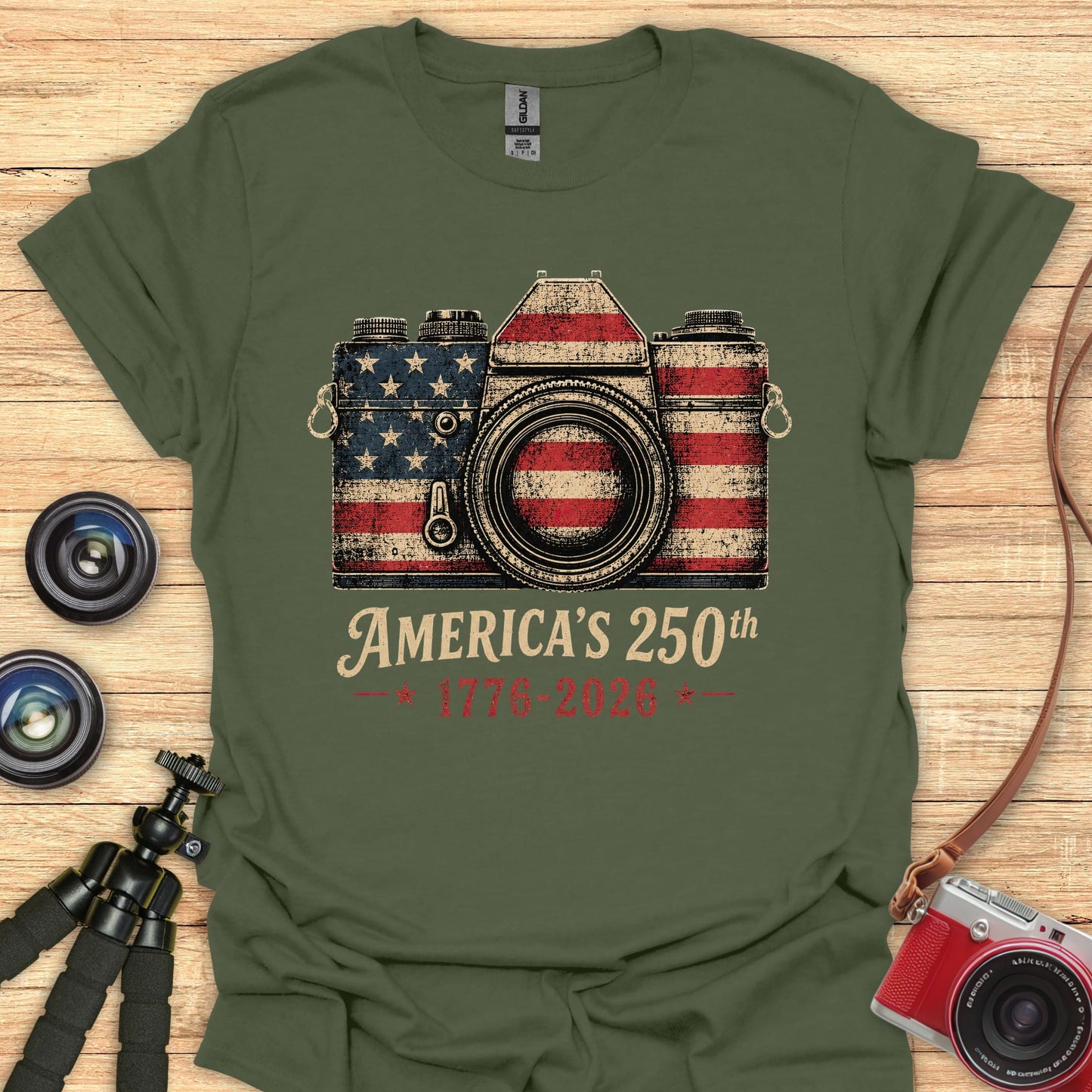 USA Vintage Camera 250th T-Shirt