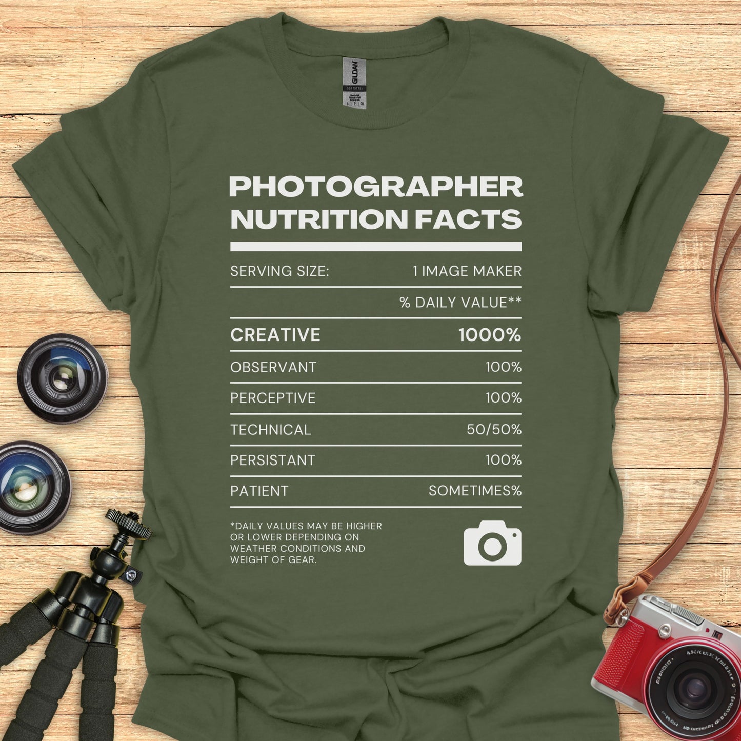 Photographer Nutrition Facts T-Shirt