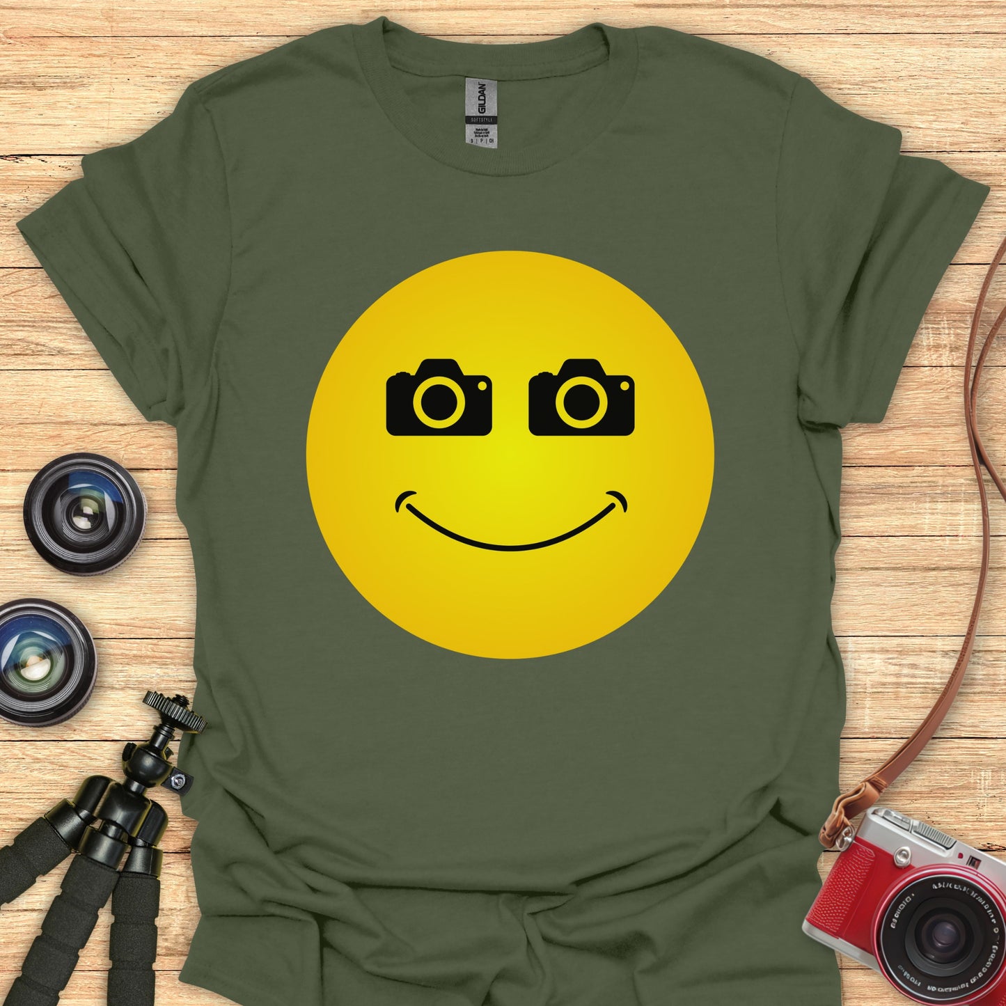Camera Eyes Smiley Face T-Shirt
