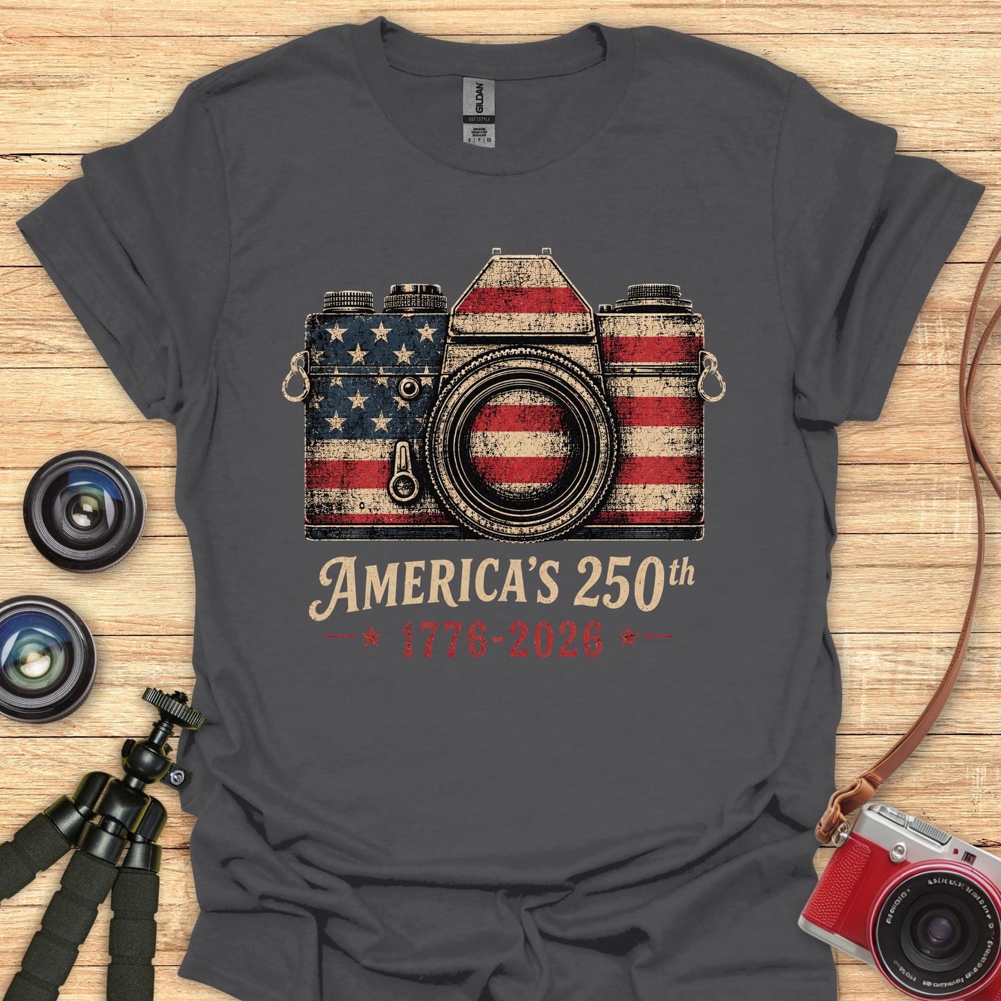 USA Vintage Camera 250th T-Shirt