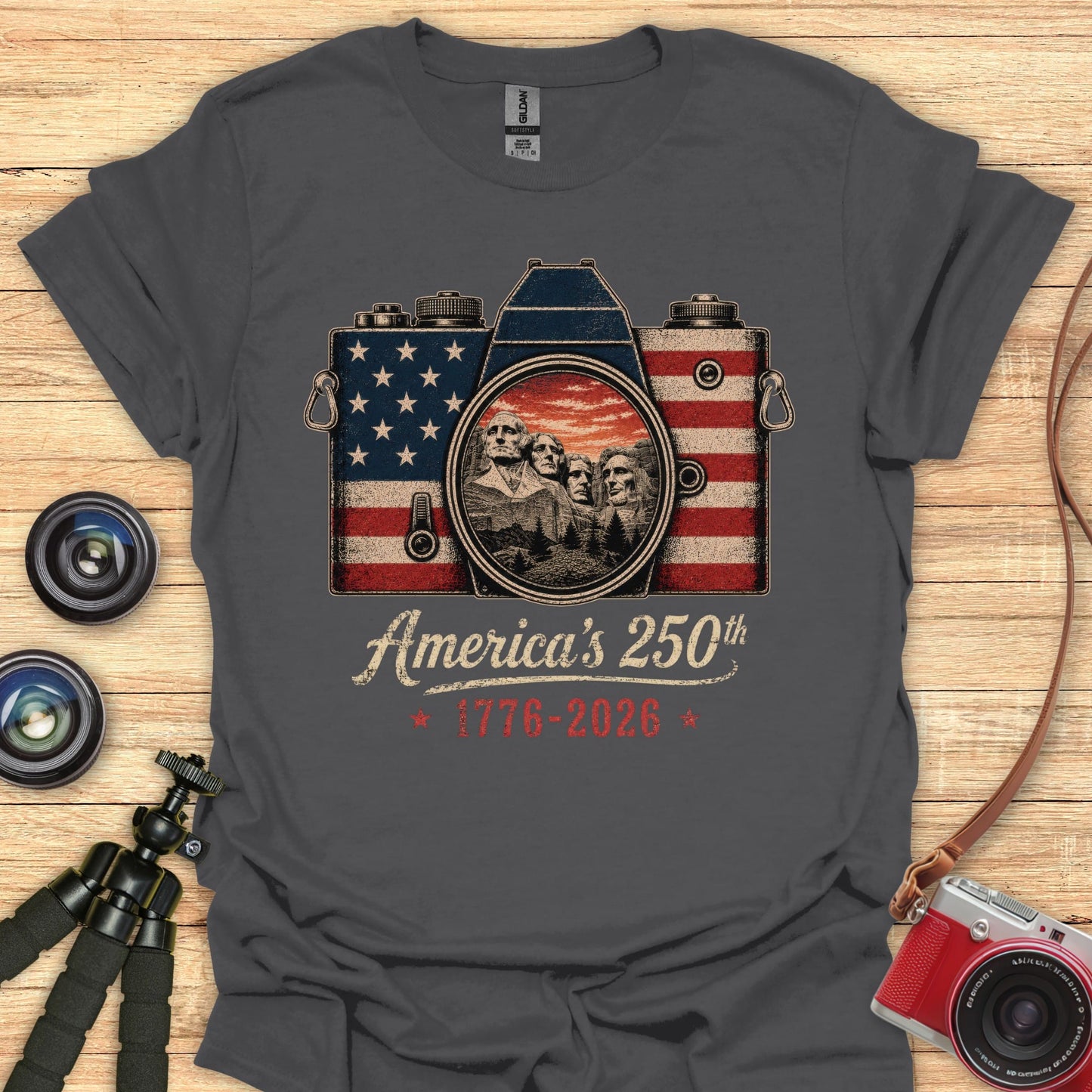 Camera Rushmore USA 250 T-Shirt