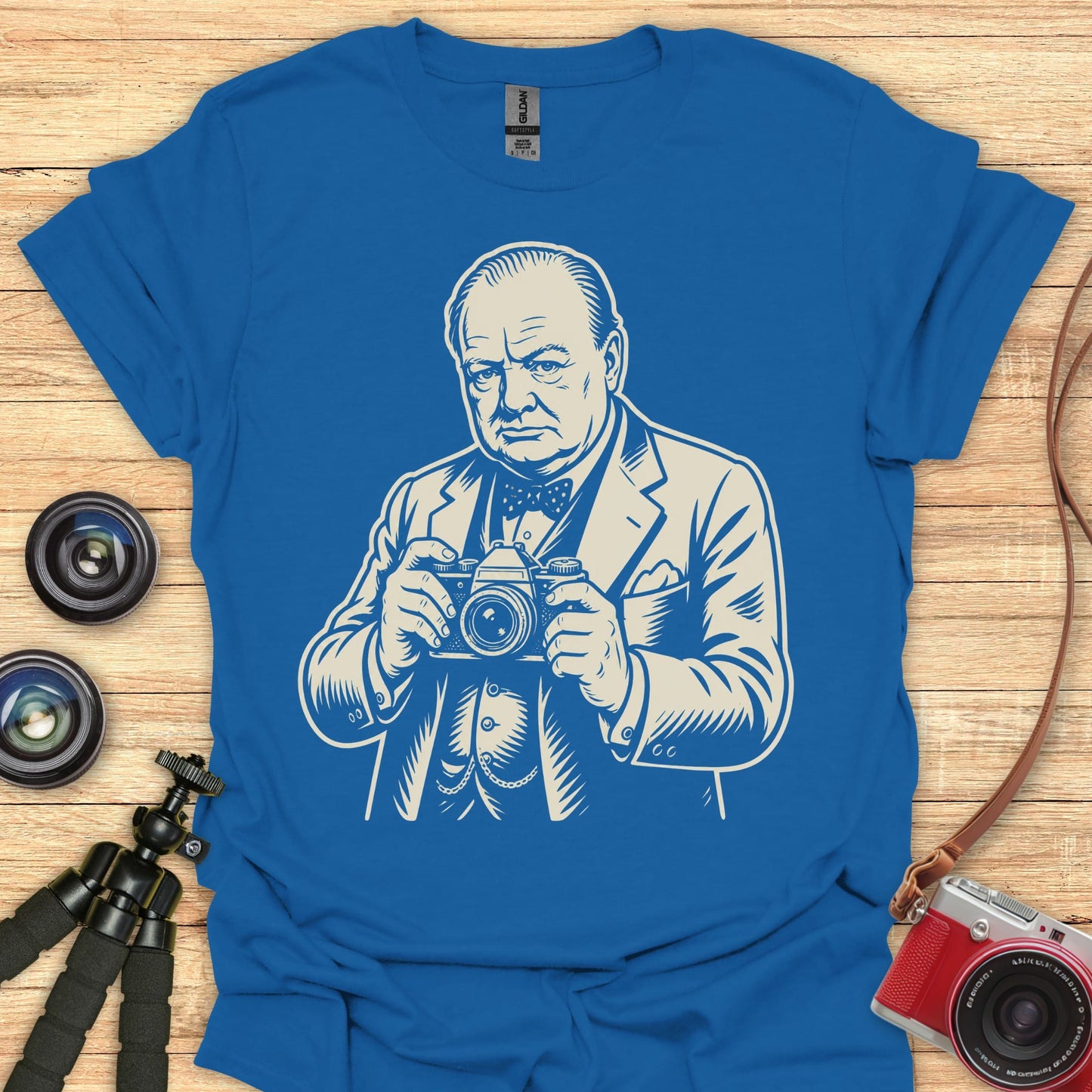 Churchill With Camera T-Shirt
