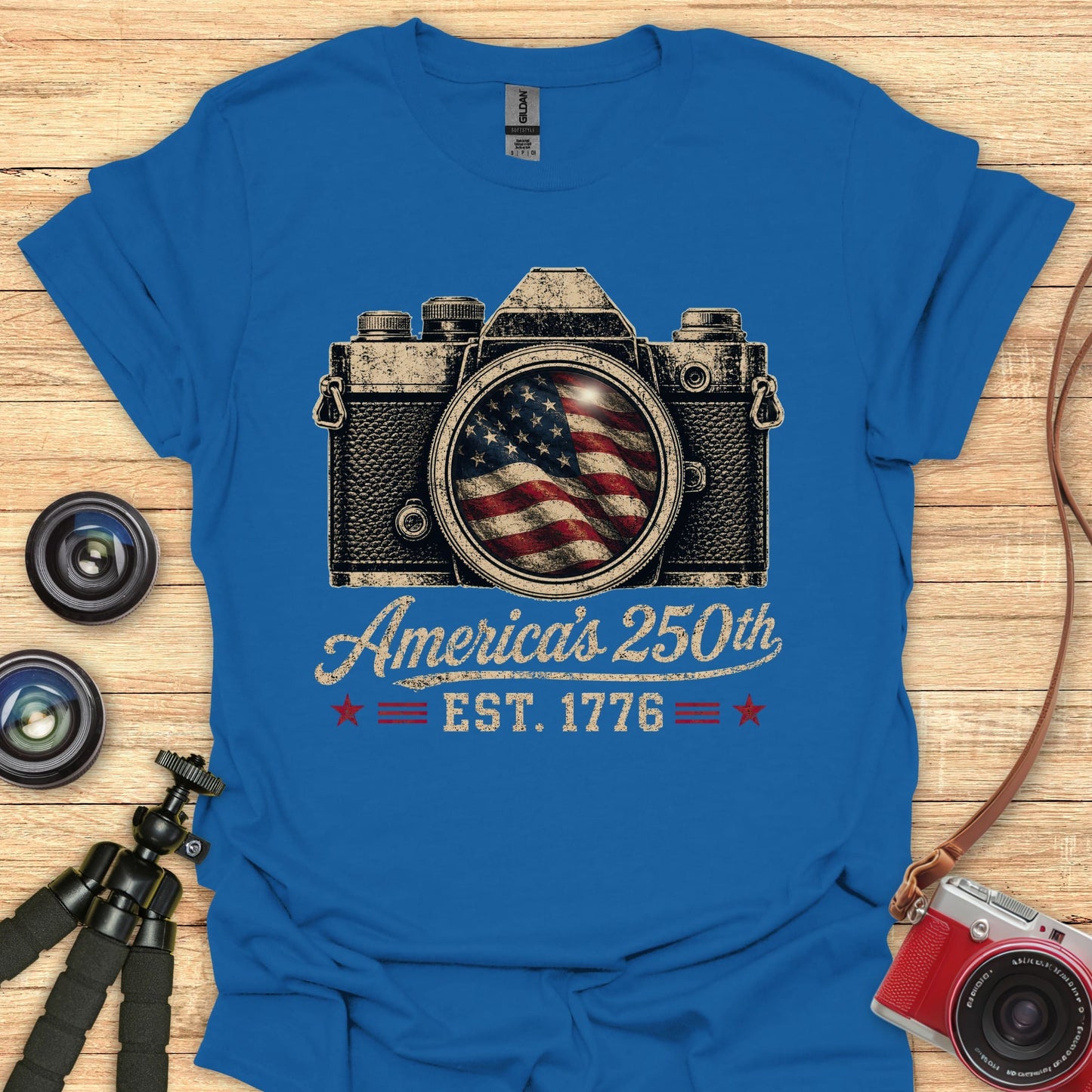 Camera Flag USA 250 T-Shirt