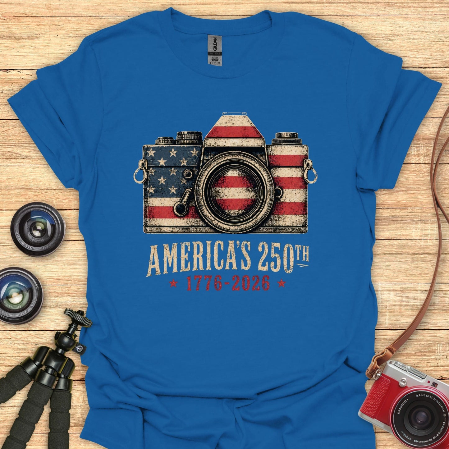 American Old School Camera 250th T-Shirt